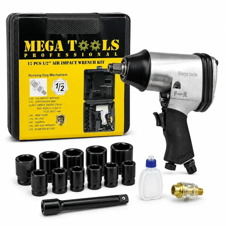 17PCS Half Drive Air Impact Wrench Set