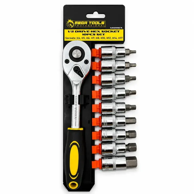 10PCS Half Drive Socket Hex Set