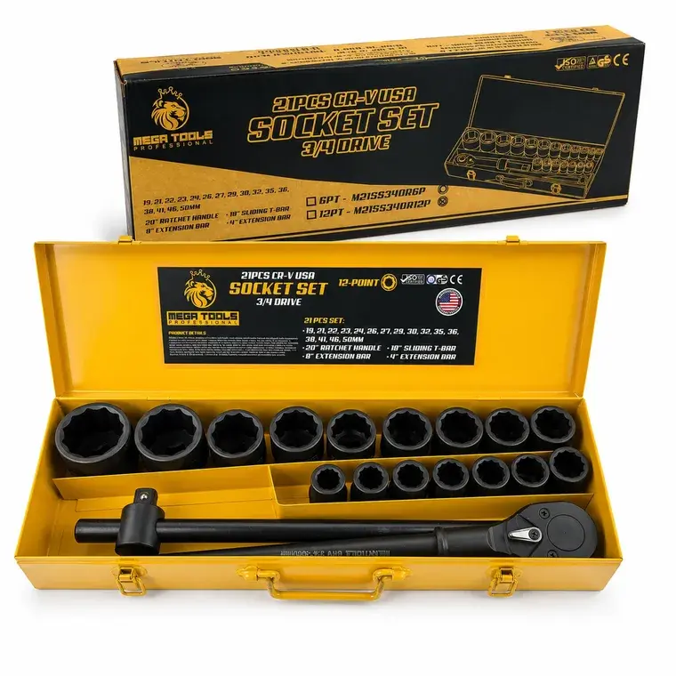 21pcs 3/4 Drive Socket Set