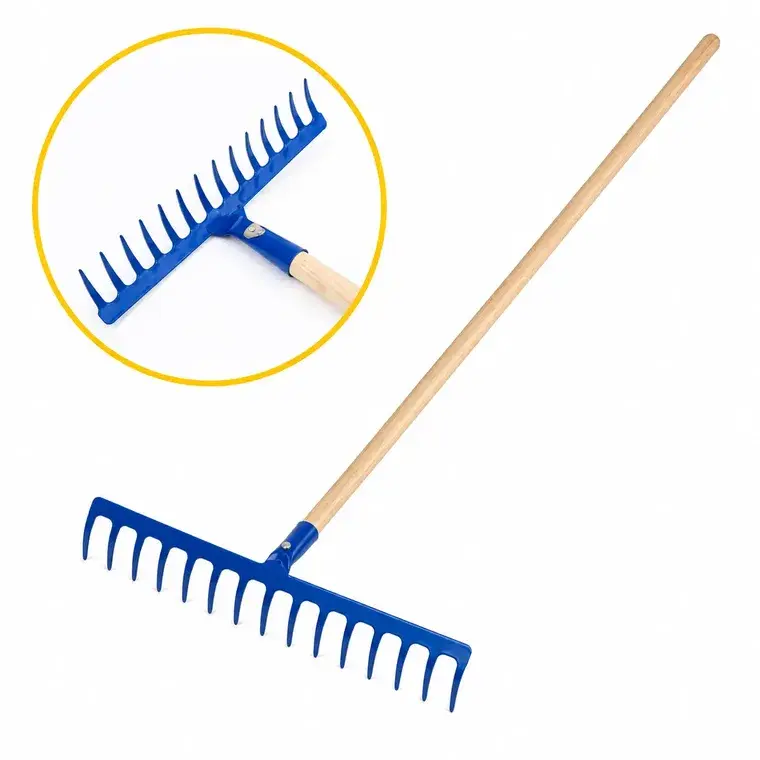 Wooden Handle Garden Rake