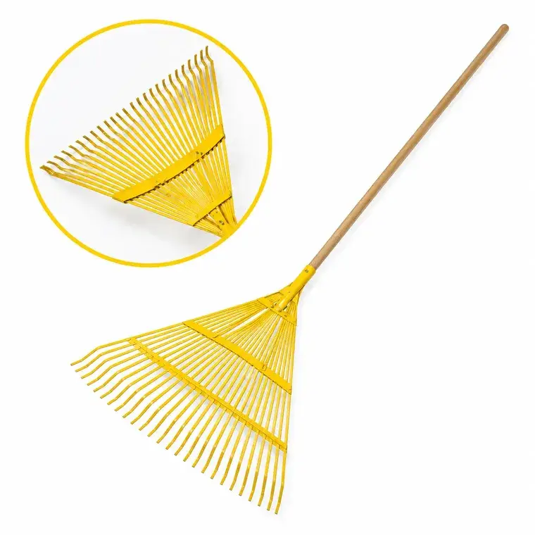 Wooden Handle Leaf Rake